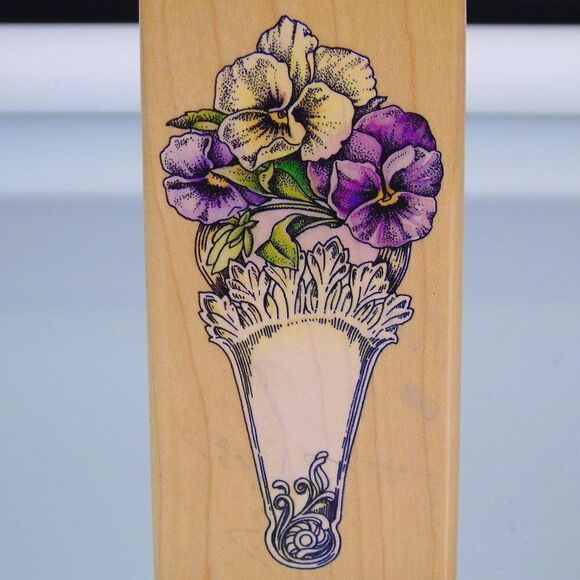 Pansy Fan Flower Stamp Cynthia Hart Design Rubber Stampede 2885F Arts Crafts - Picture 2 of 6